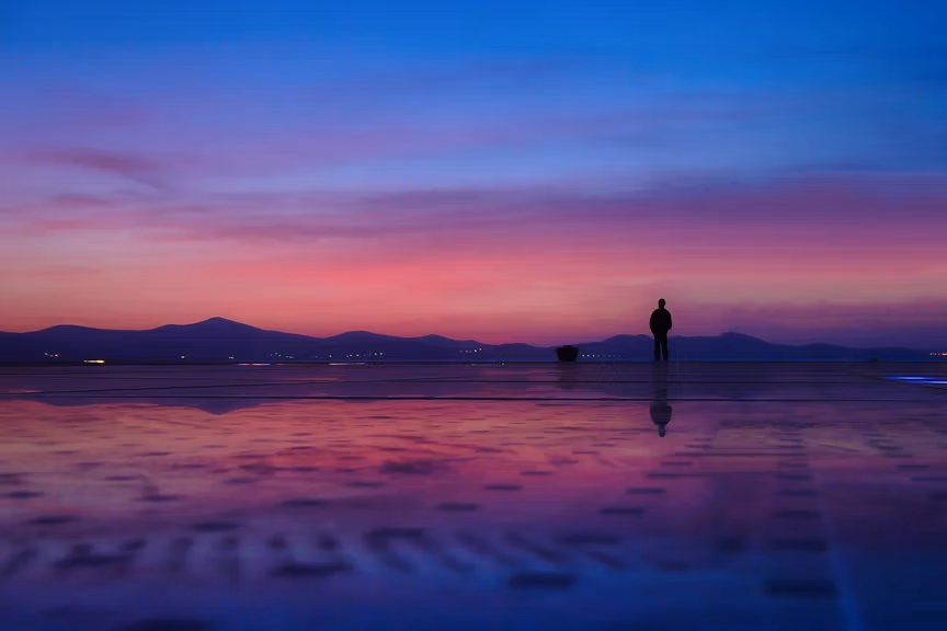 Sunset reflection in Zadar